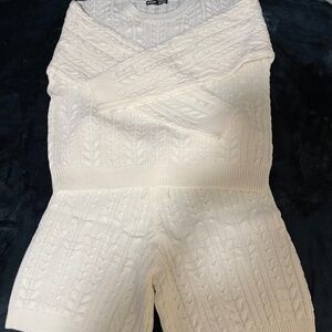 SHEIN WOMEN’S OFF WHITE TWO PIECE SET